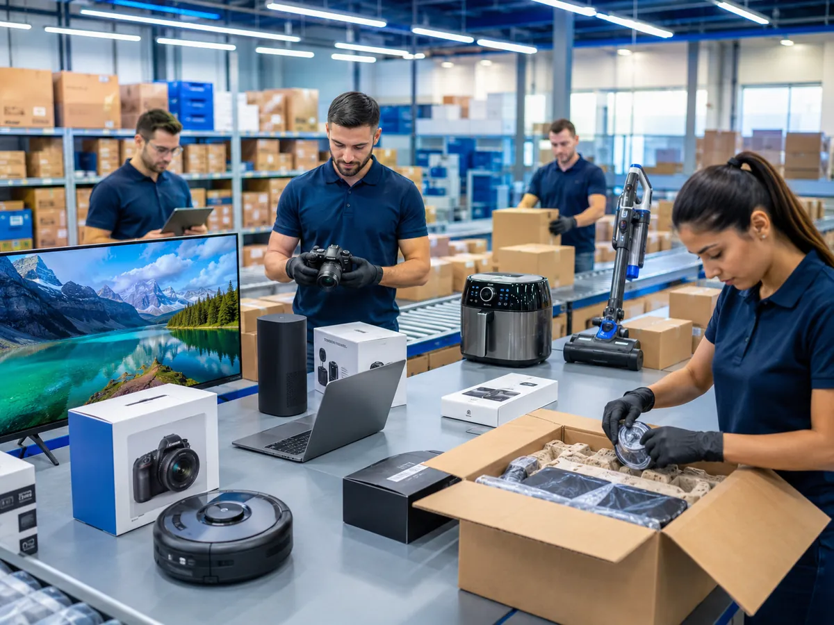 Organised electronics quality checking and order fulfilment
