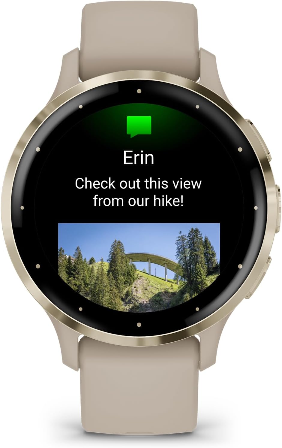 Garmin Venu 3S Soft Gold Stainless Steel Bezel 1.2-Inch AMOLED Touchscreen Display Smart Watch with 41mm French Gray Case and Silicone Band - Image 5