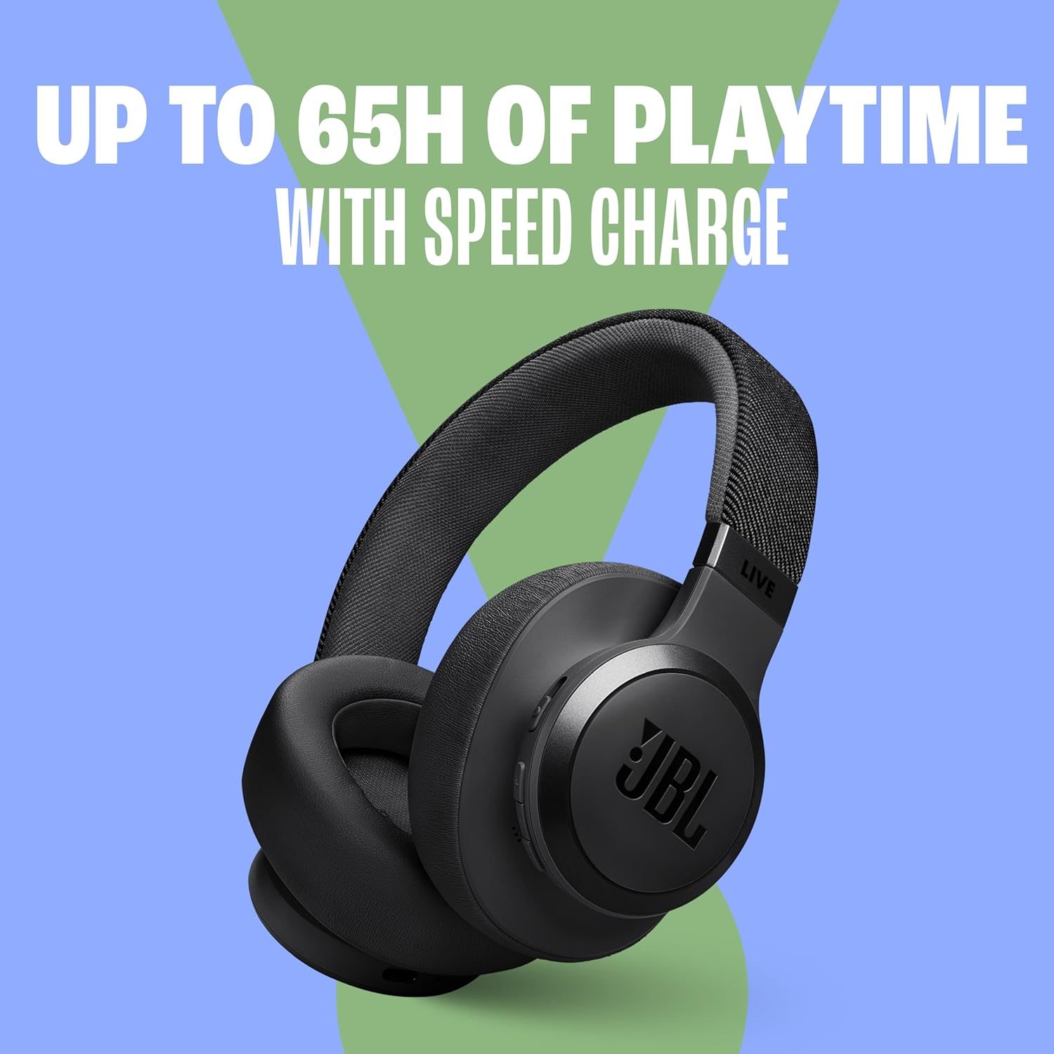 JBL Live 770NC - Wireless Over-Ear Headphones with True Adaptive Noise Cancelling with Smart Ambient, Up to 65 Hours of Battery Life, Comfort-fit Fabric Headband & Carrying Pouch (Blue) - Image 4