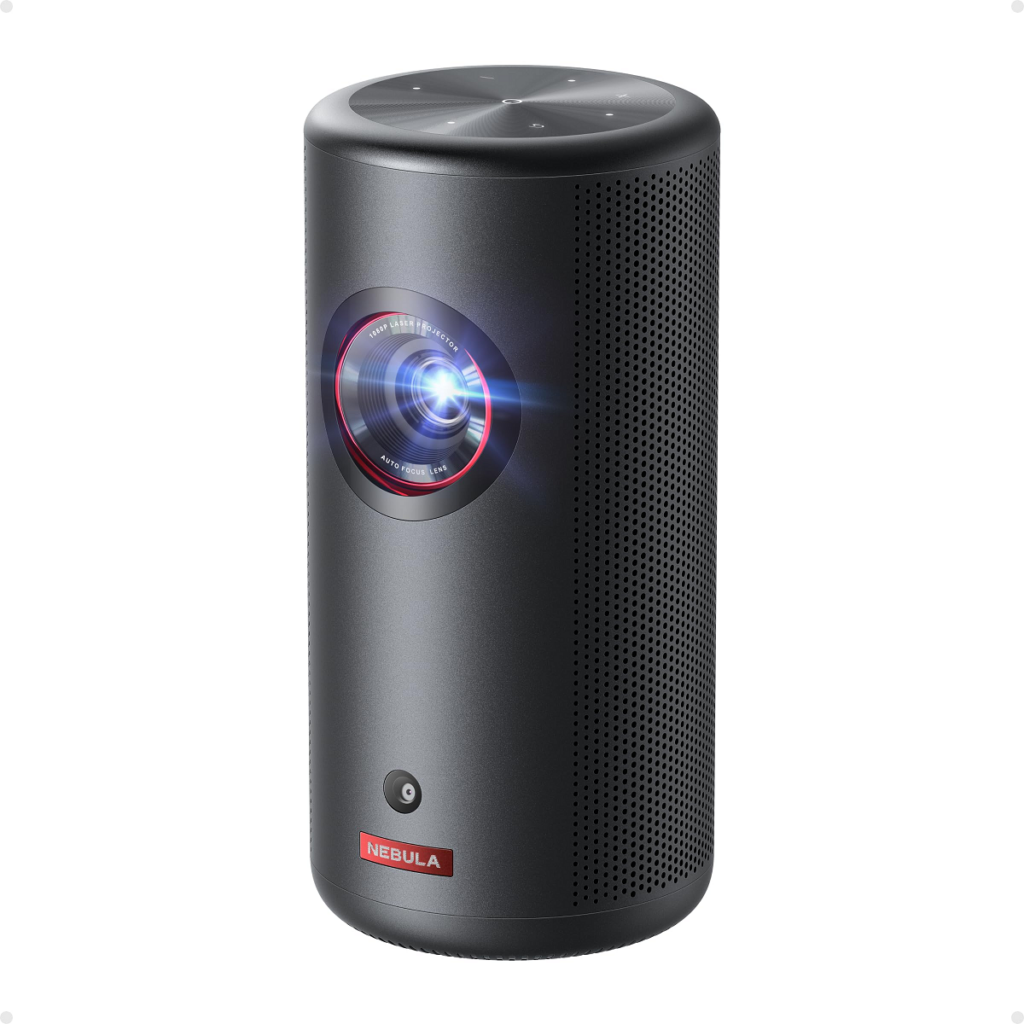 NEBULA Capsule 3 Laser Projector, Upgraded with Google TV and Official Netflix, Mini Smart TV Projector with Wi-Fi, Outdoor Portable Projectors, Dolby Digital, 120-Inch Screen, 2.5H Built-In Battery