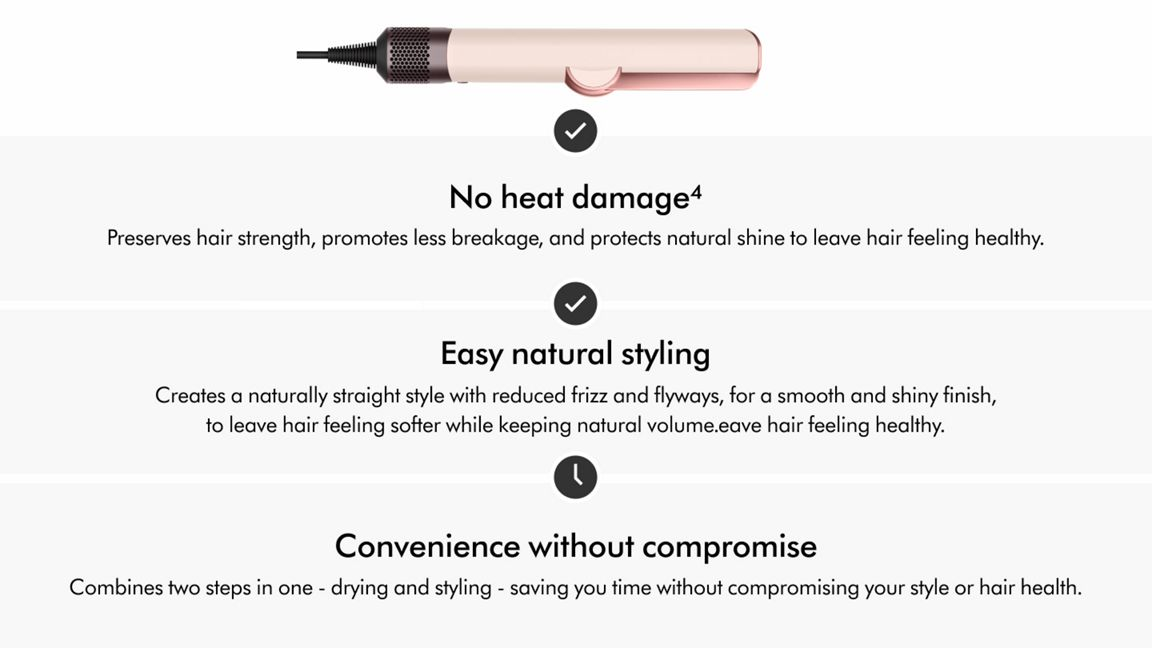 Dyson Airstrait™ Hair Dryer & Straightener - Ceramic Pink/Rose Gold, Brand New - Image 2
