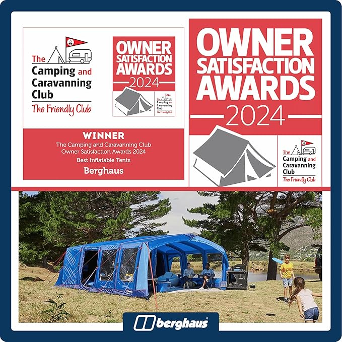 Berghaus Freedom 7 Nightfall Tent with Built in Porch and Darkened Bedroom Technology, 7 Berth Inflatable Tent, 7 Man Tent, Air Tent for 7 People, Family Camping Tent, Camping Equipment, Brand New - Image 2