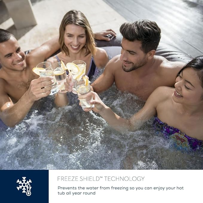 Lay-Z-Spa Maldives Luxury Hot Tub, 8 HydroJet Pro Massage System Inflatable Spa with LED Lights, Foot Massager and Freeze Shield Technology, 5-7 Person - Image 5