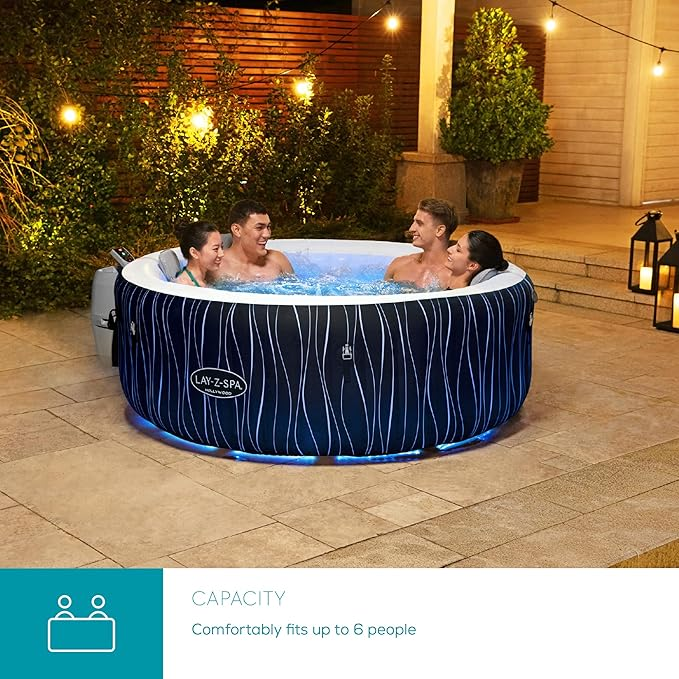 Lay-Z-Spa Hollywood Luxe AirJet™ Inflatable Hot Tub with LED Lights (4–6 Person), Brand New - Image 5