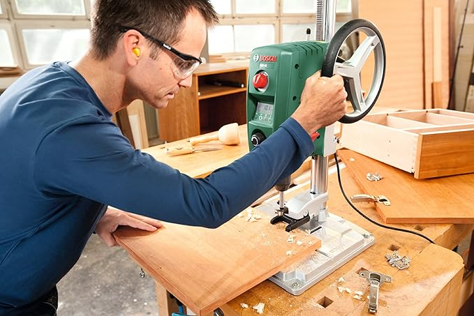 Bosch Bench Drill PBD 40 (710 W, Maximum Drilling Diameter In Steel/Wood: 13 mm/40 mm, Drilling Stroke 90 mm, In Cardboard Box), Brand New - Image 3