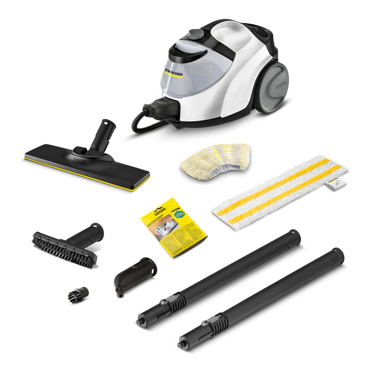 Kärcher SC 5 EasyFix Steam Cleaner with hot water connection, steam pressure: 4.2 bar, heating time: 3 min, area: approx. 150 m², tank: 0.5 l + 1.5 l, incl. floor cleaning set EasyFix and nozzles, Brand New