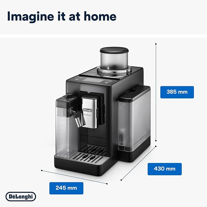 DeLonghi Rivelia EXAM440.55.G, Available Colours: Onyx Black, Arctic White & Pebble Grey, Fully Automatic Coffee Machine with LatteCrema Hot, Automatic Milk Frother, Compact Size Bean to Cup Coffee Machine, 16 Recipes, Full Touch Colored Display, Brand New - Image 10